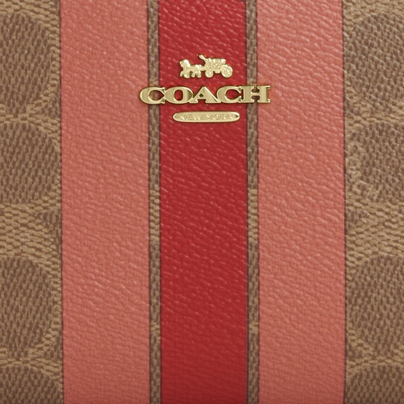 Slim Zip Wallet In Signature Canvas With Stripe - Picture 1 of 3